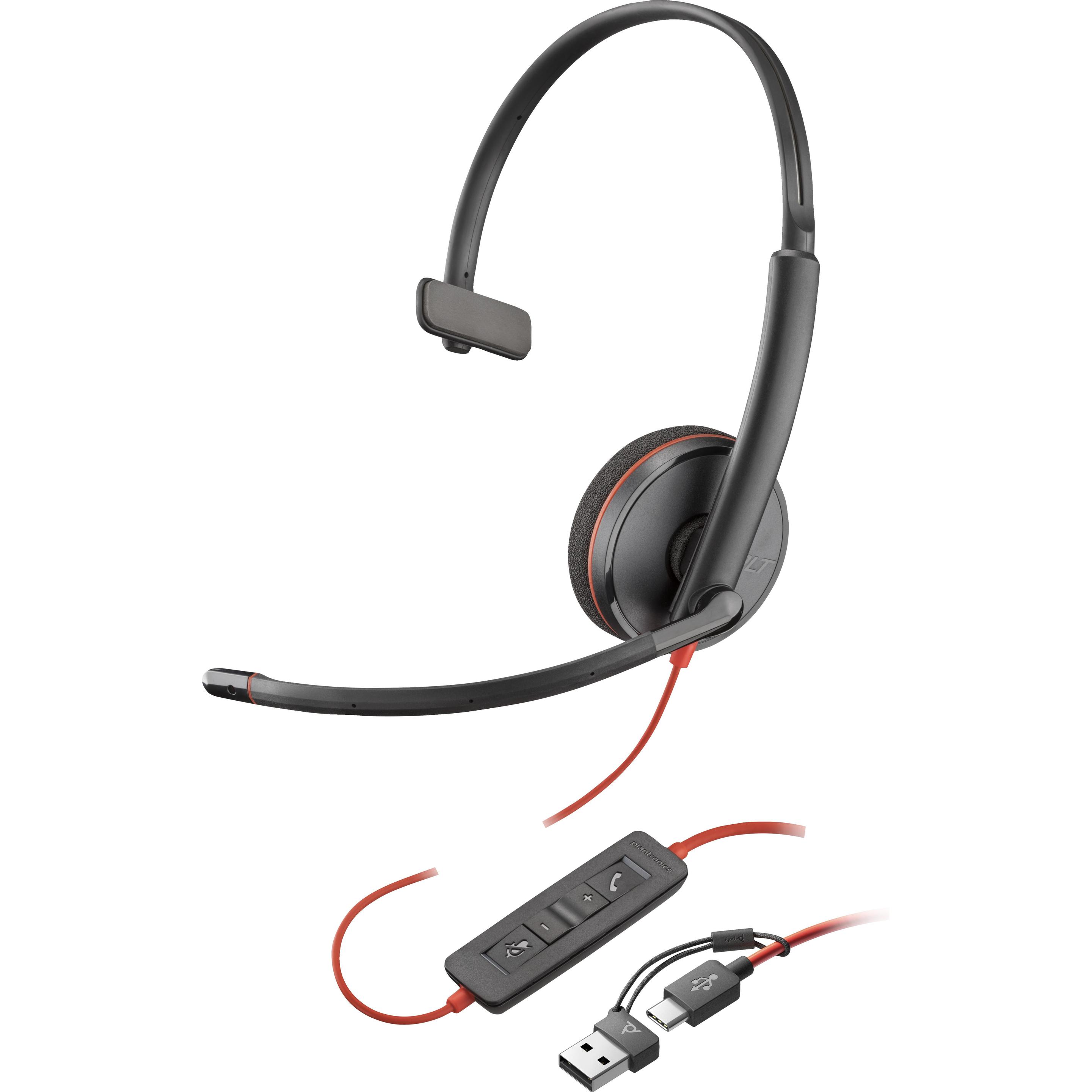 Poly Blackwire C3210 USB-C (Kabelgebunden, USB-C), Office Headset, Schwarz