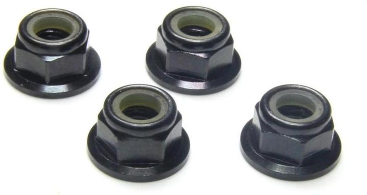 EP Dado di arresto M5 flangia in alluminio nero (M5)