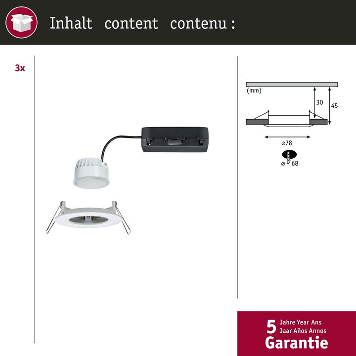 Produktbild Paulmann Einbauleuchte Nova Set Zigbee (500 lm)