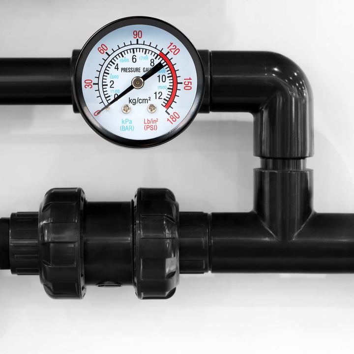 Produktbild Wiltec Druckanzeige Druckbehälter/ Manometer axial DN8 (1/4") 12.9mm 0-12bar 0-180 PSI