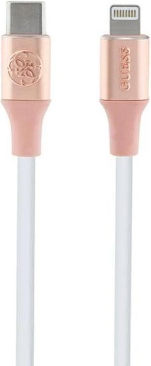 Image du produit Guess GUCLLALRGDP câble USB-C - Lightning 1.5m Fast Charging różowy/pink Ebossed Logo (1.50 m)