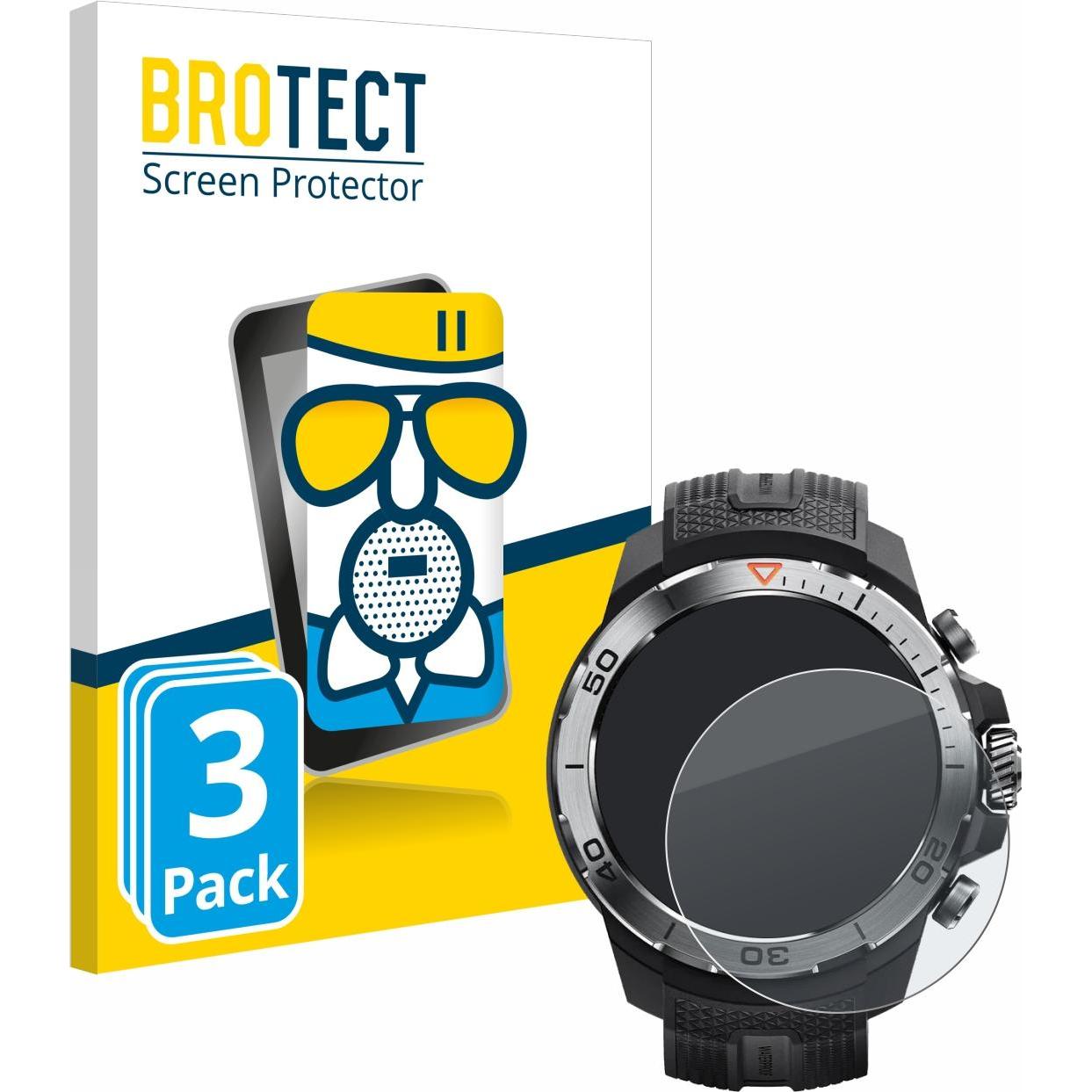 BROTECT Schutzglas Schutzfolie Displayschutz Display Schutz Glas Folie matt, Smartwatch Schutzfolie, Grau