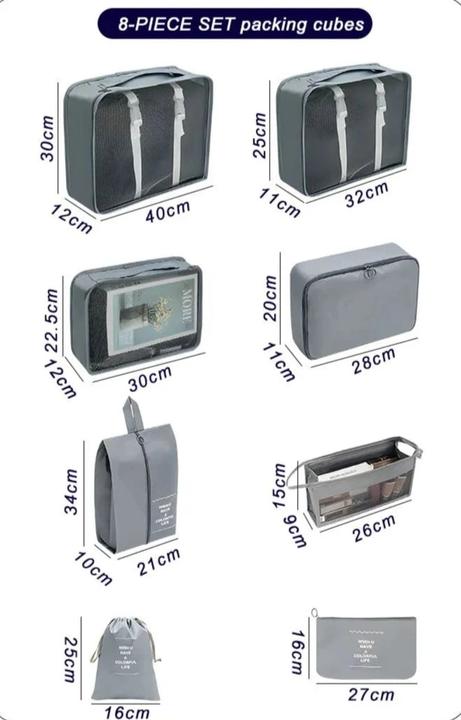 Produktbild Only-Bags.Store 8 PCS Set Travel Organizer Aufbewahrungstaschen Kapazität Koffer Sortierung Organizer Set