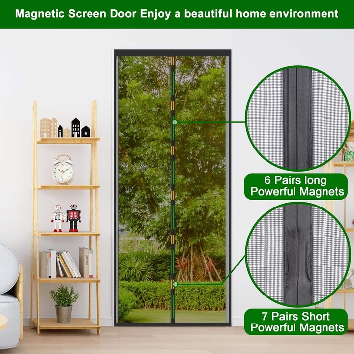 Actual product image Mara Vital Magnetic Insect Screen for Patio Door, Easy Adhesive Mounting (210 x 90 cm)
