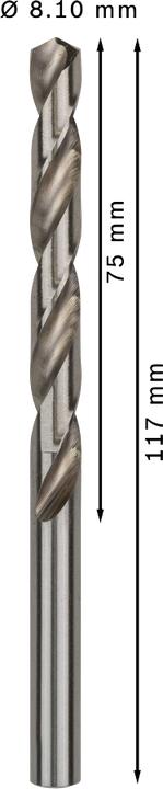 Produktbild Bosch Professional Zubehör PRO Metal HSS-G Spiralbohrer, 8,1 x 75 x 117 mm (8.1 mm)
