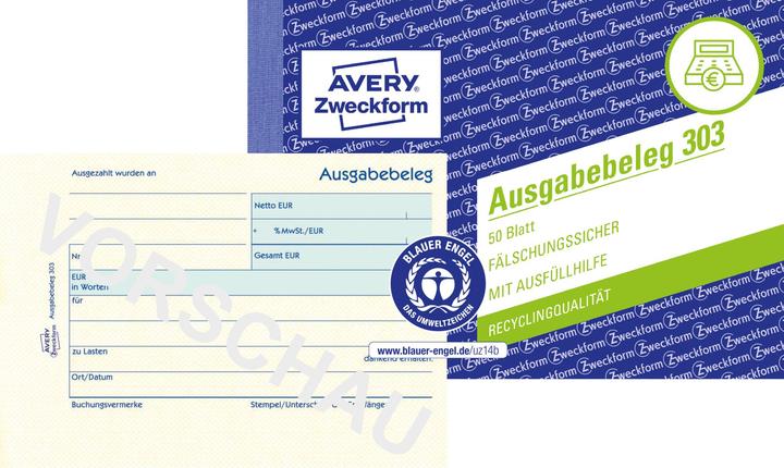 Avery Ausgabebeleg mit Dokumentendruck (50x)