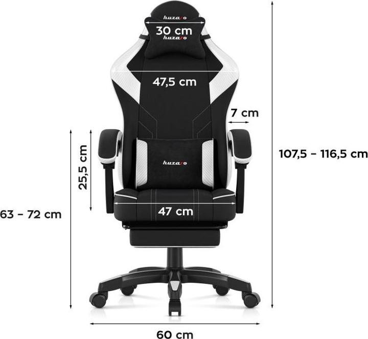 Produktbild Huzaro Force 3.7 White Carbon Gaming-Stuhl