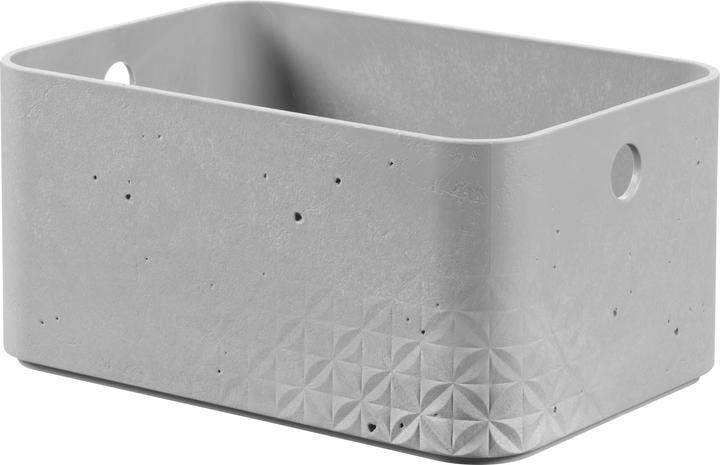 Curver Set di 3 BETON Box S con coperchio grigio chiaro (17 cm, 4 l, 3x)