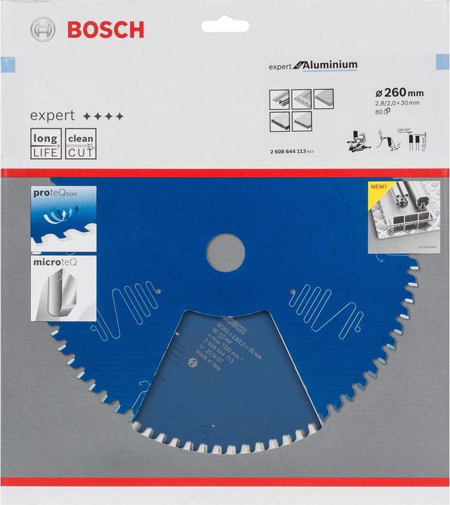 Produktbild Bosch Professional Zubehör Kreissägeblatt Expert for Aluminium, 260 x 30 x 2,8 mm, 80