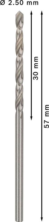 Image du produit Bosch Professional Zubehör Foret hélicoïdal PRO Metal HSS-G, 2,5 x 30 x 57 mm (2,5 mm)