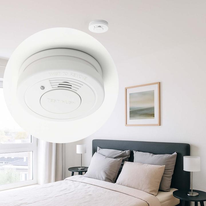 Produktbild Wiltec 2x Rauchmelder 3-V-Batterie Feuermelder HUSH-Funktion Brandschutzmelder