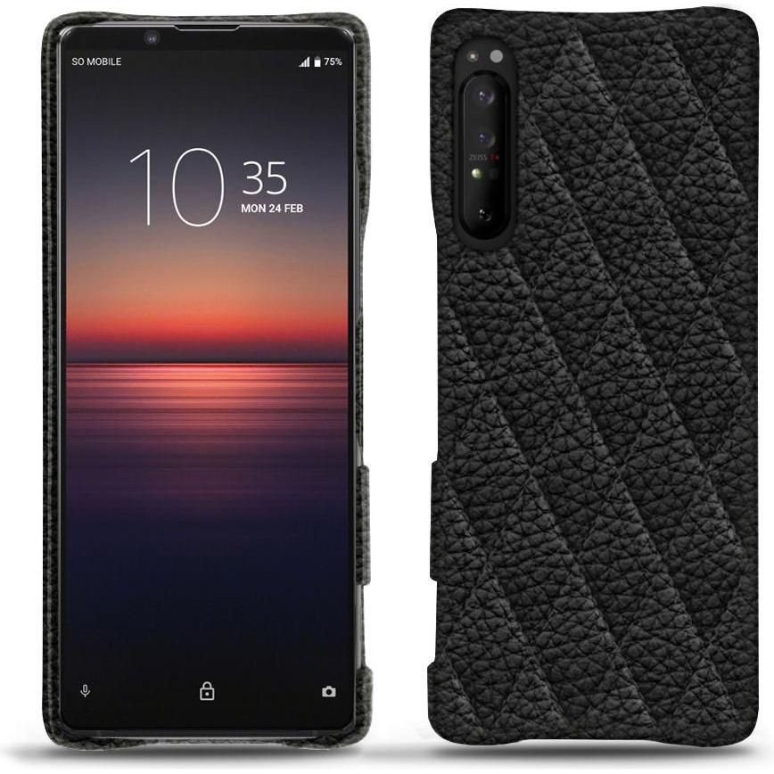 Noreve Lederschutzhülle (Sony Xperia 1 II), Smartphone Hülle, Schwarz