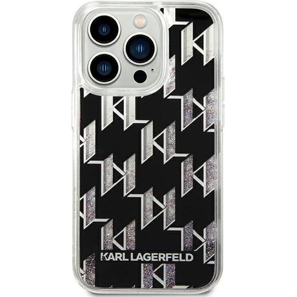 Thumbnail - Karl Lagerfeld Hard Cover Liquid Glitter Monogram Black, f??r iPhone 14 Pro Max, KLHCP14XLMNMK (Apple iPhone 14 Pro Max)...