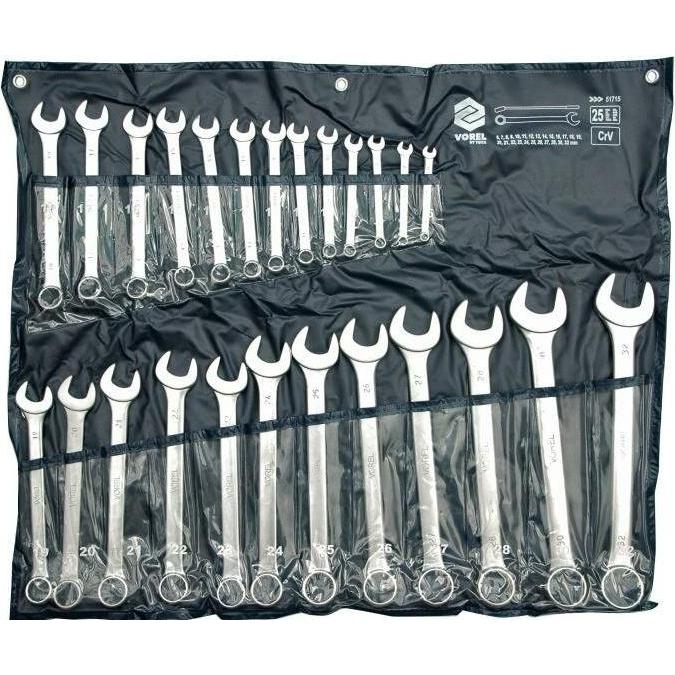 Toya, Schraubenschlüssel, Satz mit 25 Steckschlüsseln 6 - 32 mm CrV (32 mm, 18 mm, 11 mm, 12 mm, 20 mm, 19 mm, 27 mm, 15...
