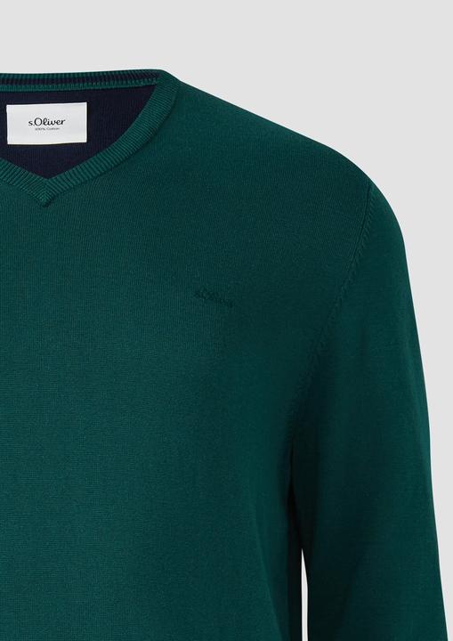 Produktbild S.Oliver Strickpullover Strickpullover mit Logo-Stickerei (4XL)