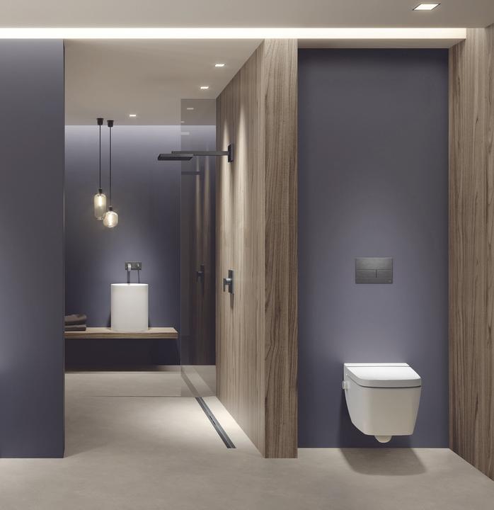 Actual product image TECE TECEone wall-hung toilet with shower function, cold water, rimless