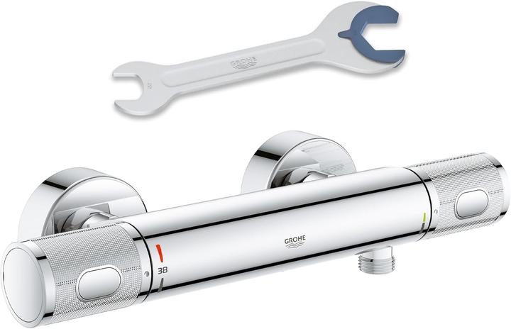 Produktbild Grohe Precision Feel Thermostat-Brausearmatur, mit ProGrip-Griff, wassersparend, chrom