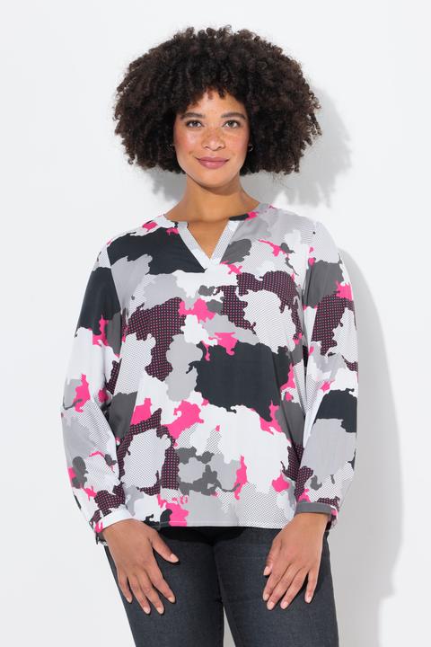 Actual product image Angel of Style Blouse with camouflage print and tunic neckline (52)