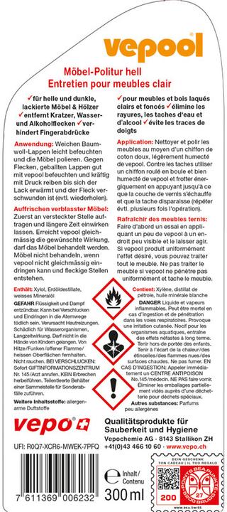 Produktbild Vepool hell Möbel-Politur