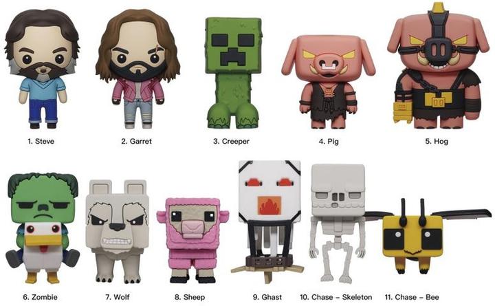 Actual product image Monogram Minecraft 3D PVC-Taschenanhänger Serie 1 Display (24)