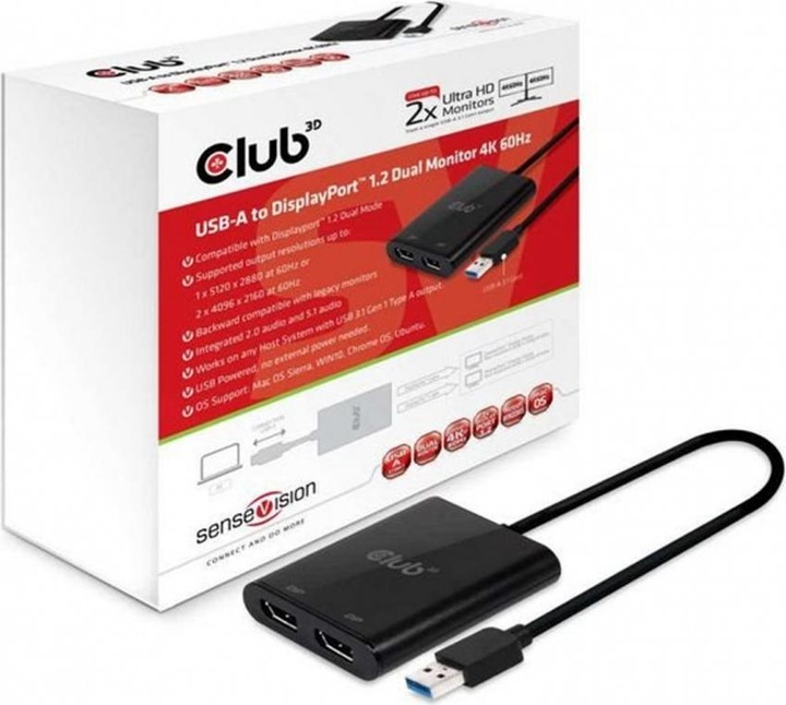 Produktbild Club 3D CSV-1477 USB A auf DisplayPort (DP, 9.30 cm)