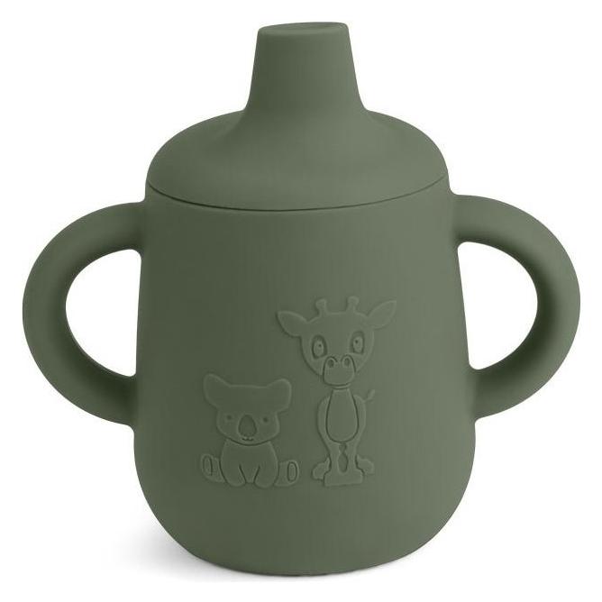 Nuuroo, Babyfles, Aiko Siliconen Beker Met Sippydeksel - Stofgroen (140 ml)