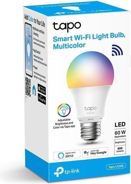 Actual product image TP-Link Tapo L530E (2-pack) (E27, 8.70 W, 806 lm, 2 x, F)