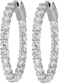 Produktbild Crystalp Hoop Earrings With Clear Crystals Tennis 42336.R