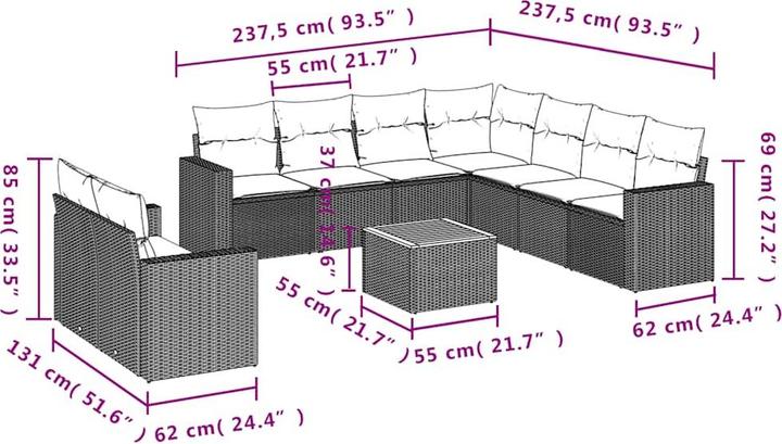 Produktbild vidaXL Garten Sofagarnitur