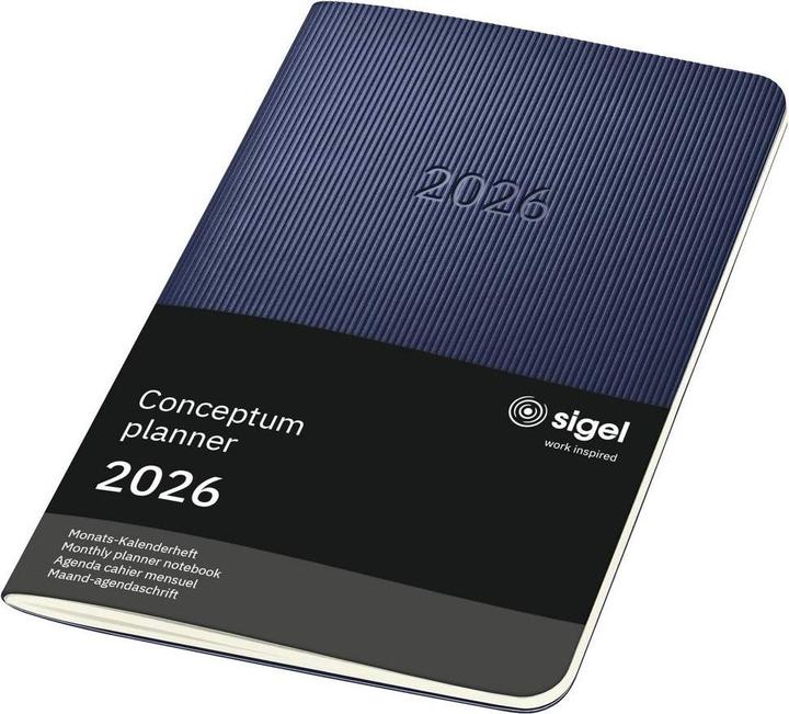 Produktbild Sigel Monats-KalenderheftConceptum2026,ca.A6,dunkelblau (95 x 140 mm, Deutsch)