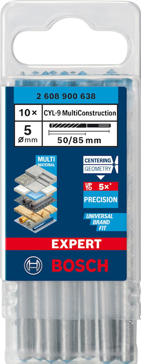 Produktbild Bosch Professional Zubehör EXPERT CYL-9 MultiConstruction Bohrer 5 x 50 x 85 mm, 10-teilig (5,00 mm)