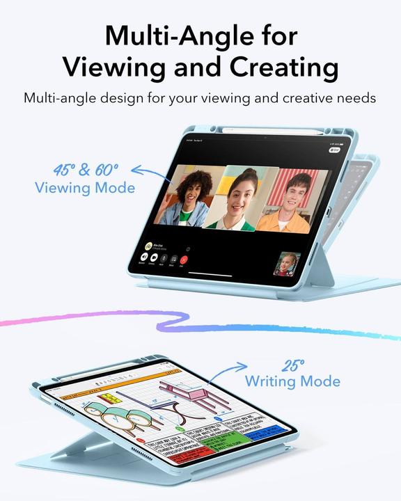 Produktbild ESR - Flip Hybrid - iPad Air 13 (2024) / Air 13 (2025) - Sky Blue (Apple iPad Air 13 2024, Apple iPad Air 13 2025)