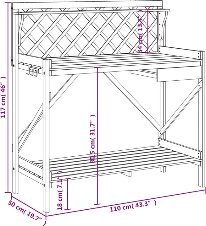 Actual product image vidaXL Pflanztisch