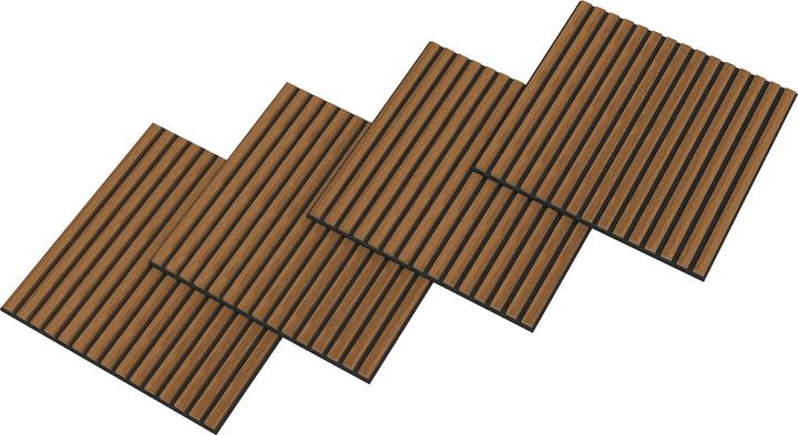 Produktbild neu.holz Akustik-Wandpaneel 16er Set Vang 60x60 cm Teakoptik ()