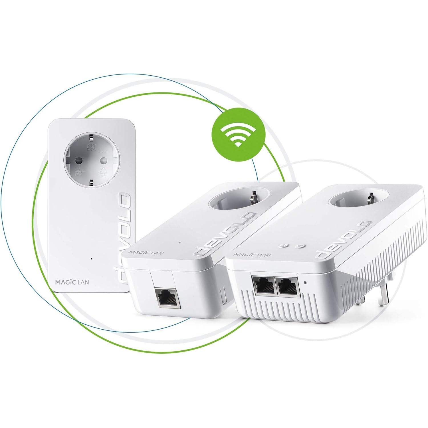 Devolo Magic 1-1200 Wifi AC Gaming Kit (1200 Mbit/s), Powerline, Weiss