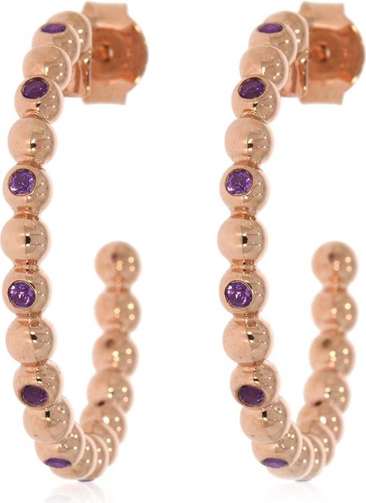 Immagine prodotto Xen Creole con borchie e ametista di circa 0,40 ct. placcate oro rosa (Argento 925)