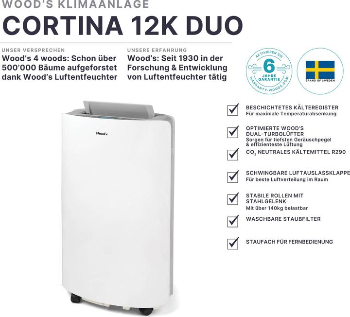 Image du produit Wood's AC Cortina 12K Duo (50 m², 12000 BTU/h)