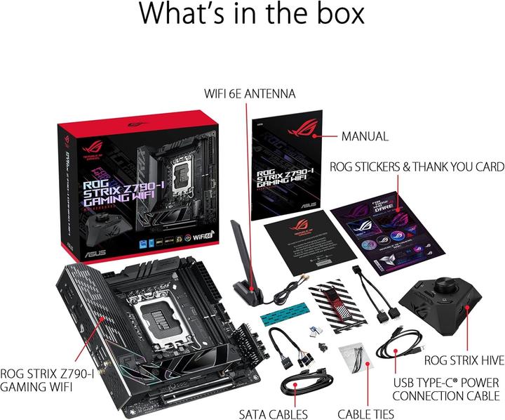 Immagine prodotto ASUS ROG Strix Z790-I Gaming Wifi (LGA 1700, Intel Z790, Mini-ITX)