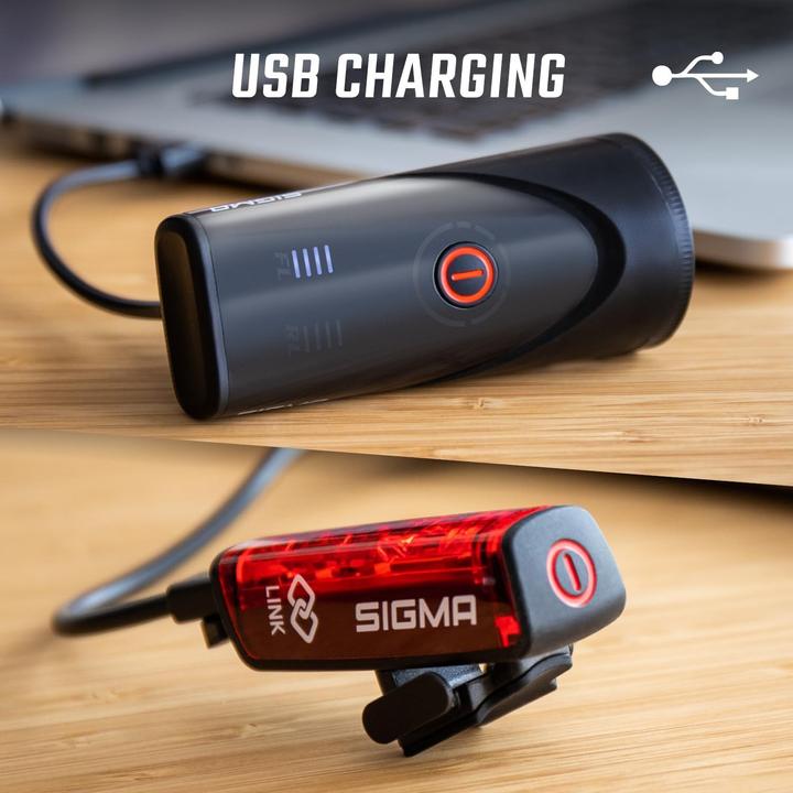 Immagine prodotto Sigma Sport Aura 100 USB & Blaze Link, Akku-Beleuchtungsset