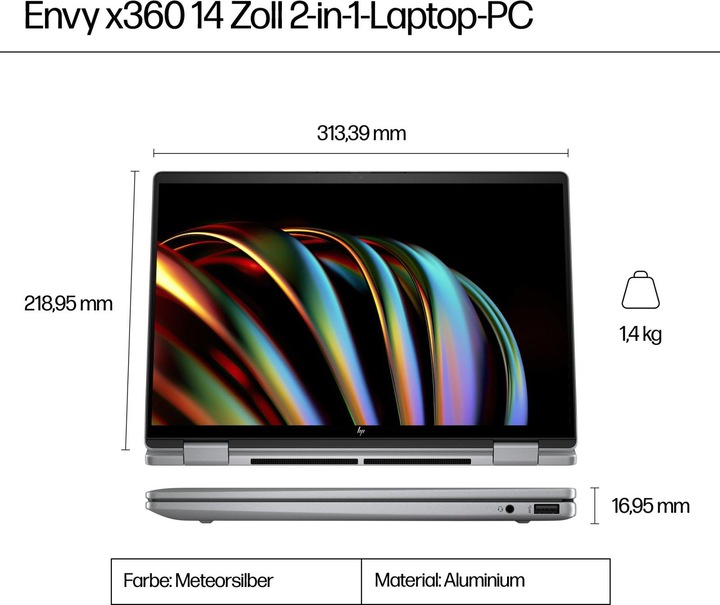 Productafbeelding HP Envy x360 (14", Intel Core Ultra 7 155U, 32 GB, 1000 GB, NL)