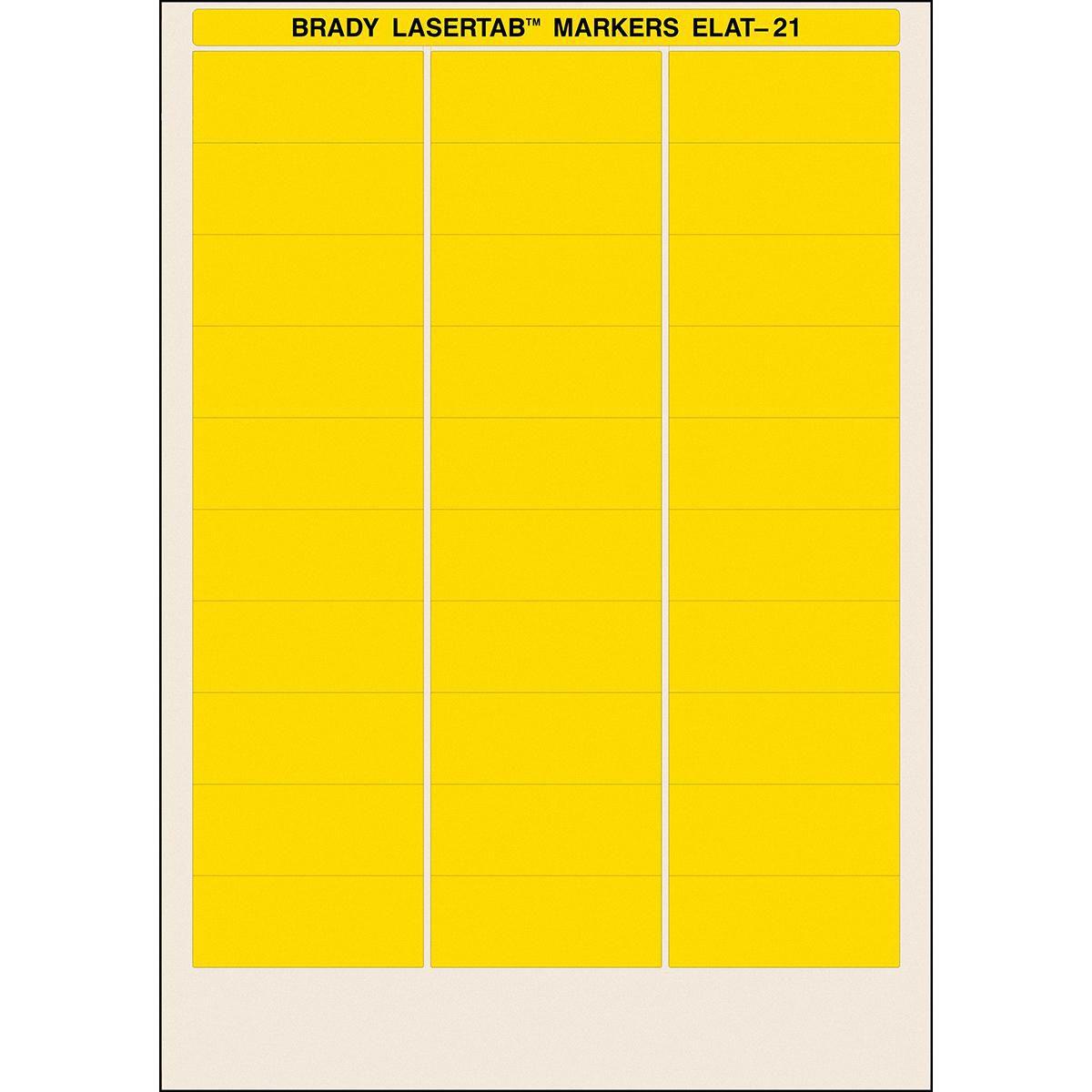 Brady, Etiketten, ELAT-21-747-YL-2.5, Polyester, Gelb, 63 x 25mm, dauerhaft klebend, DIN A4(1000 E.) (029859)