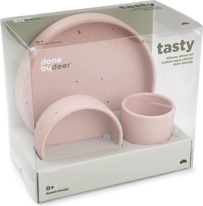 Actual product image Done by Deer - Silicone dinner set - Confetti Powder