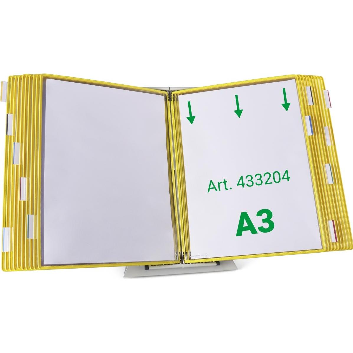 Tarifold, Informationsschild, Sichttafelsystem 433204 DIN A3 gelb mit 20 St. Sichttafeln
