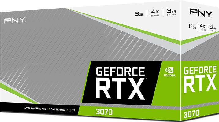 Image du produit PNY VCG30708LDFMPB Carte graphique NVIDIA GeForce RTX 3070 GDDR6 (8 Go)