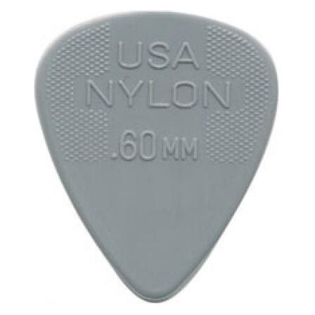 Dunlop Plectrums Nylon 0, 6mm Verpakking Van 12 (12 x, 0.60 mm), Gitaar Plectrums, Grijs