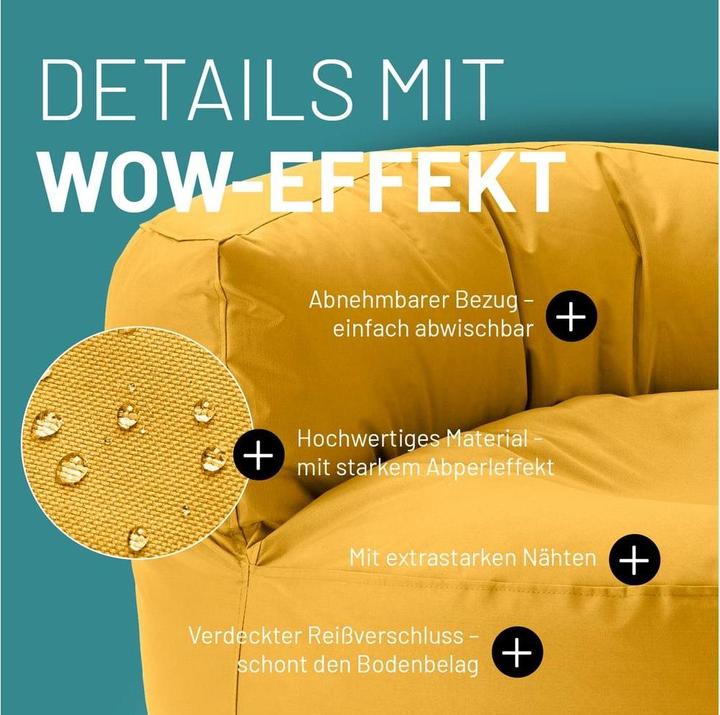 Produktbild Lumaland Sitzsack-Sofa, 320 l Polyester (PES), Gelb