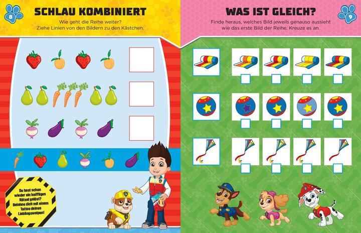 Immagine prodotto PAW Patrol Rätselbuch mit 40 Tattoos (Tedesco, Casa editrice Schwager & Steinlein, 2024)