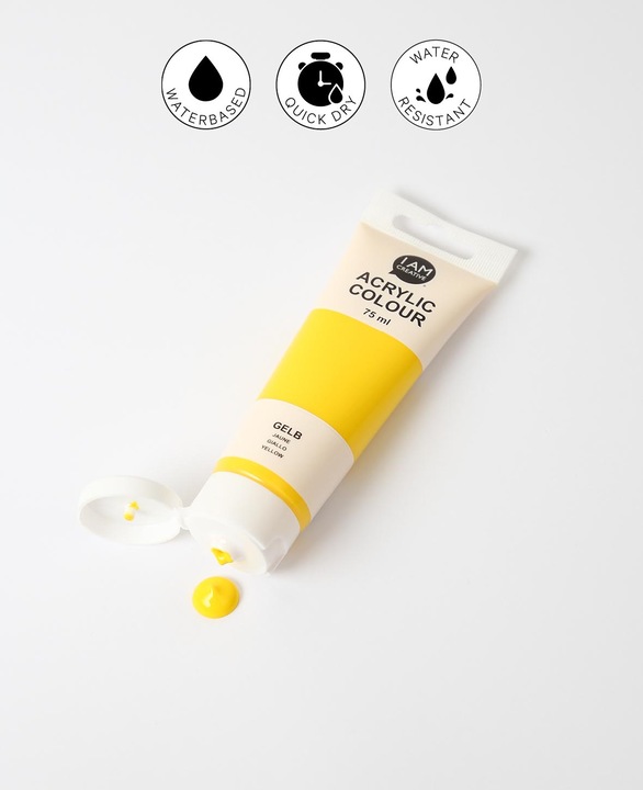 Produktbild I Am Creative Basic Acryl, Acrylfarbe auf Wasserbasis, 75 ml (Gelb, 75 ml)