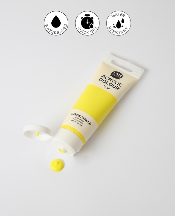 Produktbild I Am Creative Basic Acryl, Acrylfarbe auf Wasserbasis, 75 ml (Zitronengelb, 75 ml)