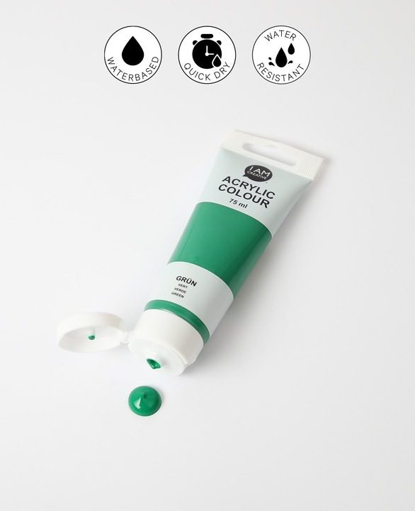 Produktbild I Am Creative Basic Acryl, Acrylfarbe auf Wasserbasis, 75 ml (Grün, 75 ml)